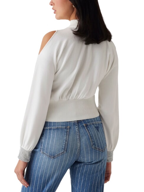 BLING Maglia dolcevita cut out strass polsini dovwhi - Maglie Donna