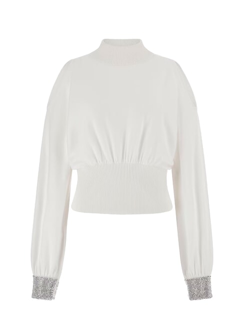 BLING Maglia dolcevita cut out strass polsini dovwhi - Maglie Donna