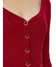 GUESS KATELYN Cardigan a costine bottoni gioiello siren red - Maglie Donna - 4