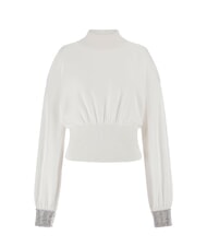 GUESS BLING Maglia dolcevita cut out strass polsini dovwhi - Maglie Donna - 4