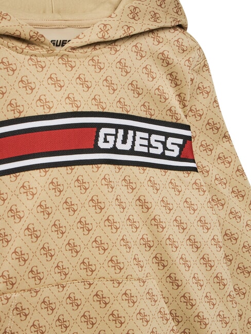 KIDS ACTIVE MINI ME Felpa con cappuccio regular fit 4g aop beige blanco - Felpe Bambini