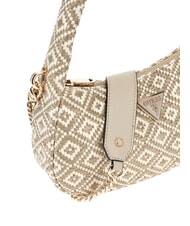 GUESS RIANEE Borsa mini hobo intrecciata Taupe - Borse Donna - 3