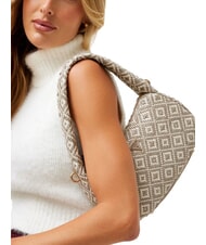 GUESS RIANEE Borsa mini hobo intrecciata Taupe - Borse Donna - 5