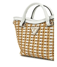 GUESS ATALIA Borsa piccola a mano con tracolla natural/white - Borse Donna - 3