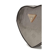 GUESS ARNELA Borsa cuore mini a tracolla pewter logo - Borse Donna - 4