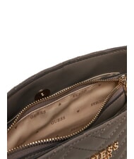 GUESS ANNING Borsa a spalla trapuntata dark taupe - Borse Donna - 3