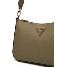 GUESS ECO JAZLYNN Borsa a spalla stampa saffiano sage - Borse Donna - 3