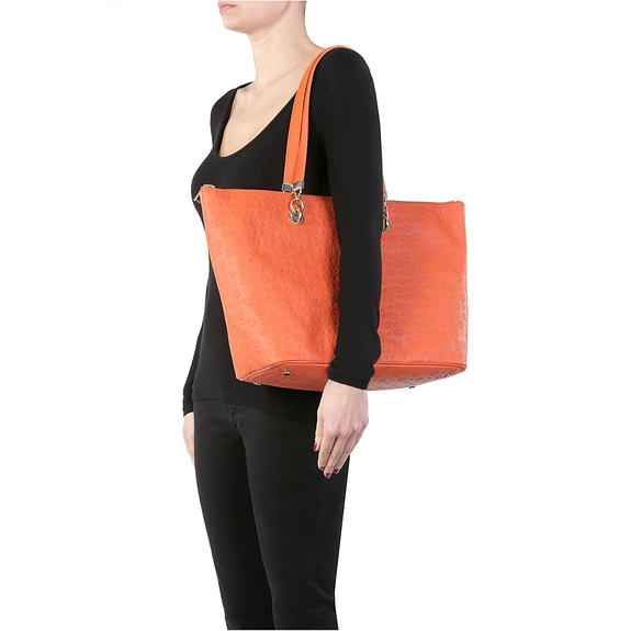 Embossed Heritage Shopping bag a spalla ARANCIO - Borse Donna
