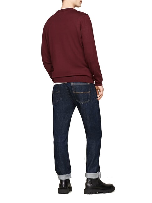 TH  Maglione girocollo in lana deep rouge - Maglie Uomo