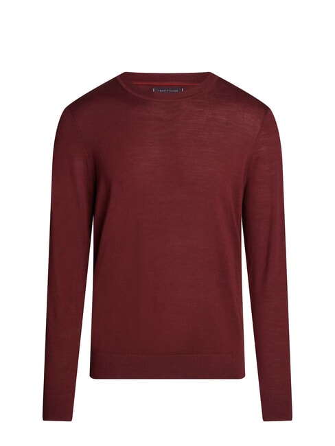 TH  Maglione girocollo in lana deep rouge - Maglie Uomo