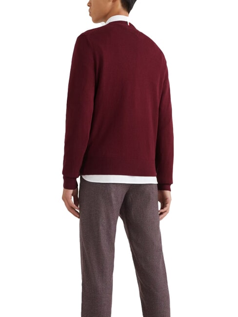 PIMA MAglione scollo a V in misto cachemire deep rouge - Maglie Uomo