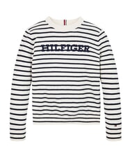 TOMMY HILFIGER TH KIDS Maglione a girocollo white base / blue sttripe - Maglioni Bambini - 3