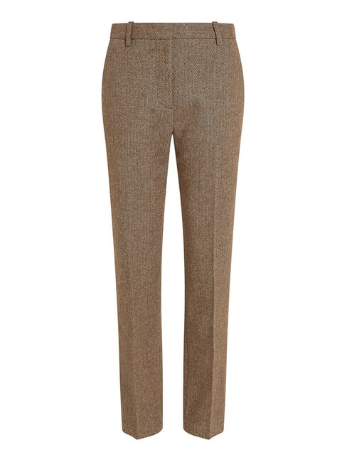 TH  Pantaloni misto lana brown herringbone - Pantaloni Donna