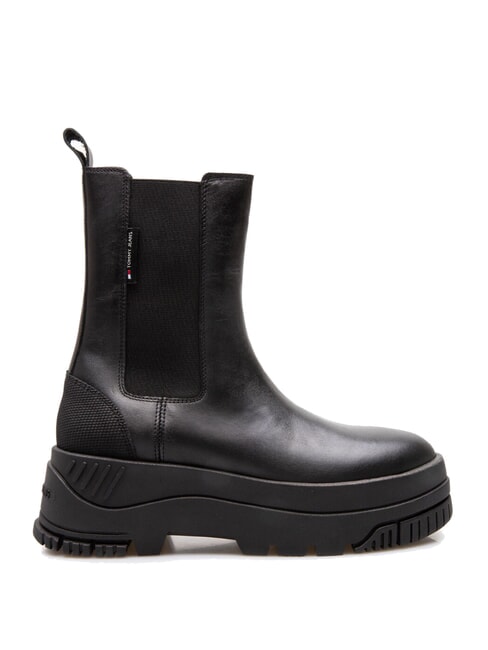 TH JEANS  Stivaletti alti in pelle black - Scarpe Donna