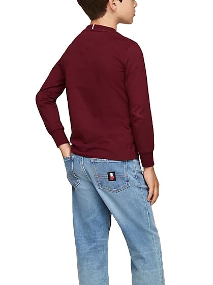 TH KIDS T-Shirt in cotone manica lunga deep rouge - T-shirt Bambino