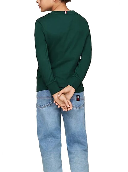 TH KIDS T-Shirt in cotone manica lunga ornamental green - T-shirt Bambino