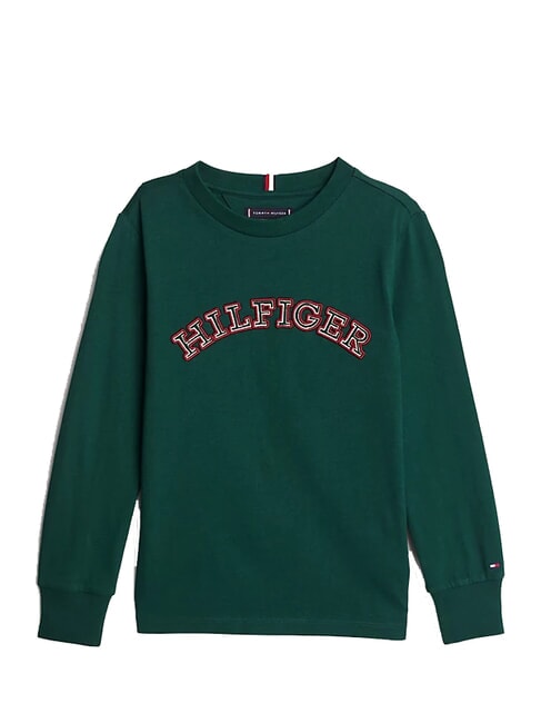 TH KIDS T-Shirt in cotone manica lunga ornamental green - T-shirt Bambino