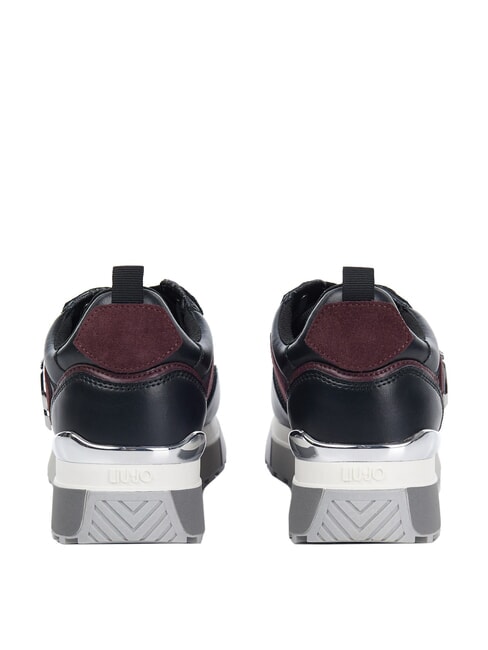 MAXI WONDER 01 Sneakers in pelle e mesh black/cremisi - Scarpe Donna