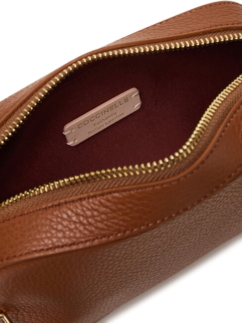 TEBE Borsa a tracolla in pelle martellata cognac - Borse Donna