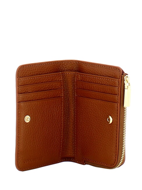 METALLIC SOFT Portafoglio piccolo in pelle cognac - Portafogli Donna