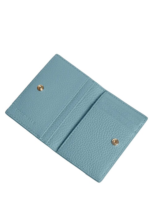 METALLIC SOFT Portafoglio verticale in pelle arctic blue - Portafogli Donna