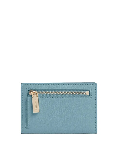 METALLIC SOFT Portafoglio verticale in pelle arctic blue - Portafogli Donna