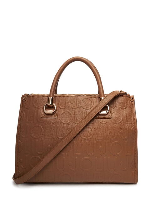 MANHATTAN Borsa satchel media con logo suede - Borse Donna