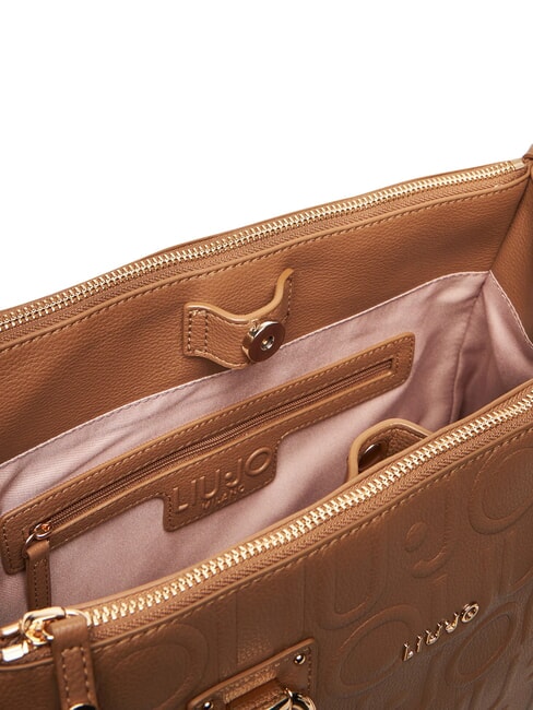 MANHATTAN Borsa satchel media con logo suede - Borse Donna