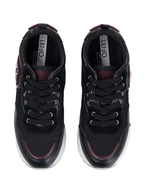 MAXI WONDER 01 Sneakers in pelle e mesh black/cremisi - Scarpe Donna