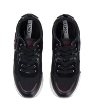 LIUJO MAXI WONDER 01 Sneakers in pelle e mesh black/cremisi - Scarpe Donna - 4