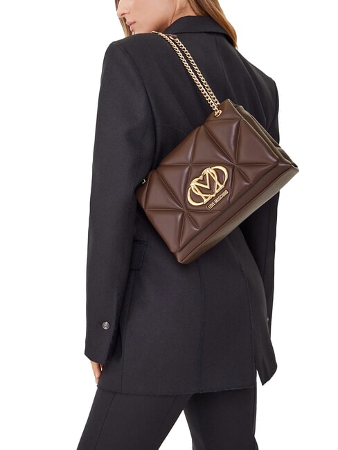 EMBOSSED Borsa a spalla / a tracolla cioccolato - Borse Donna