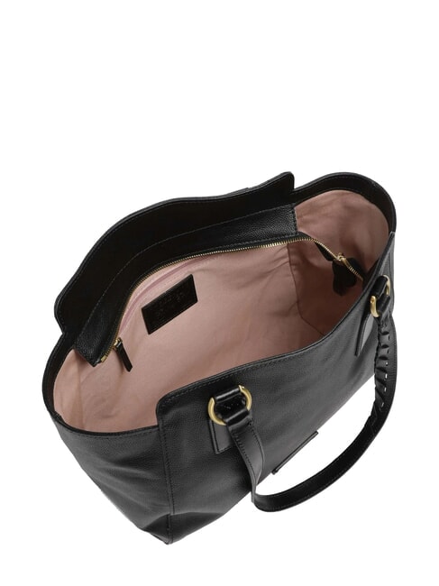 INES Shopper in pelle Nero Oro - Borse Donna