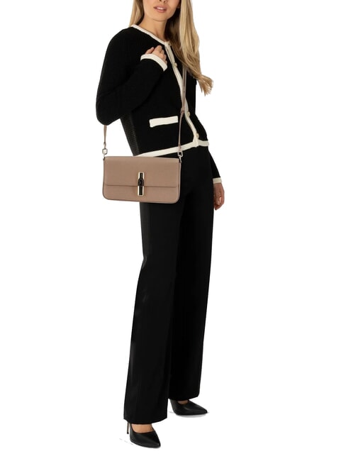 IRIDE  Borsetta a tracolla, in pelle greige - Borse Donna