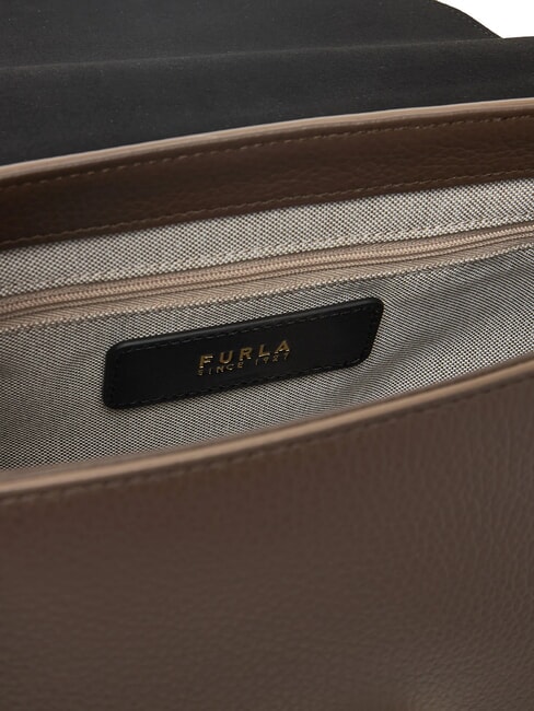 LOTUS Borsa in pelle con tracolla logata mogano/toni mogano - Borse Donna