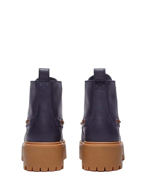 STONE STREET  Stivaletti in pelle con zeppa dark blue full grain - Scarpe Donna