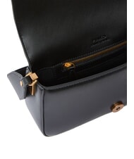 PINKO LOVE ONE SLOUCHY Borsa mini tracolla in pelle nero-antique gold - Borse Donna - 3