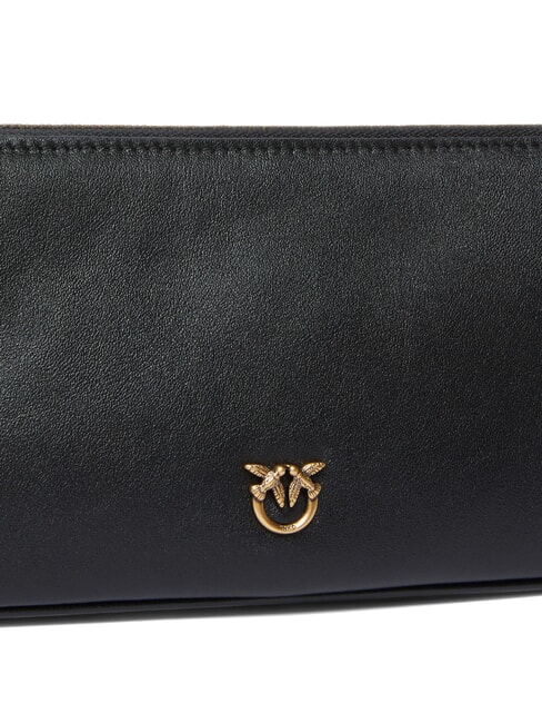 HALF MOON Borsa piccola a tracolla in pelle nero-antique gold - Borse Donna