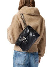 PINKO CLASSIC LOVE PUFF Borsa in pelle nappa nero-old silver - Borse Donna - 7