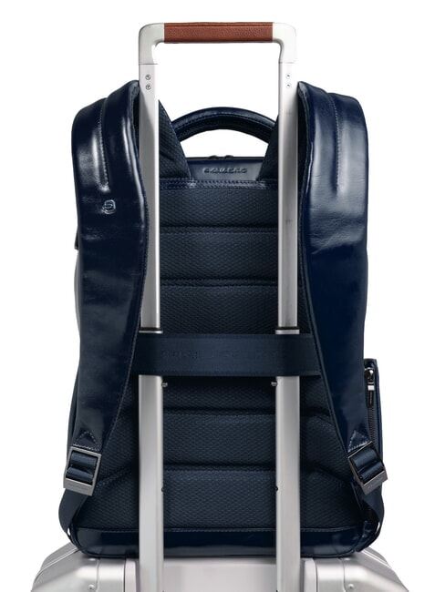 BLUE SQUARE Zaino fast-check in pelle, porta pc 14" blu - Zaini da lavoro porta PC