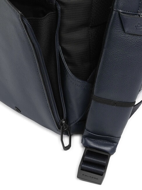 RUSSEL Zaino in pelle porta pc 15.6" blu - Zaini da lavoro porta PC