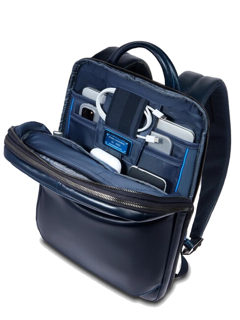 BLUE SQUARE Zaino porta PC 14", in pelle blu - Zaini da lavoro porta PC