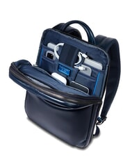 PIQUADRO BLUE SQUARE Zaino porta PC 14", in pelle blu - Zaini da lavoro porta PC - 4