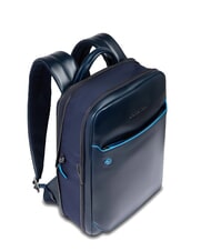 PIQUADRO BLUE SQUARE Zaino porta PC 14", in pelle blu - Zaini da lavoro porta PC - 5