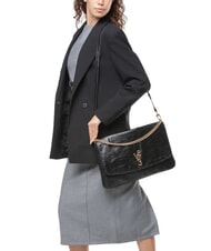 V73 LOUISE Borsa grande a tracolla manico catena nero - Borse Donna - 6