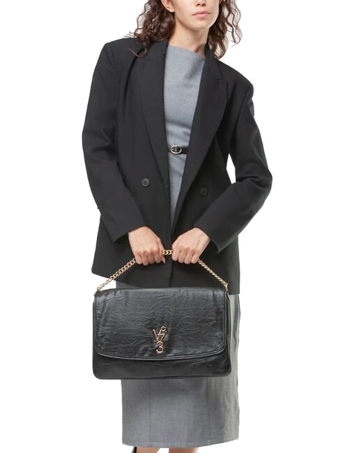 LOUISE Borsa grande a tracolla manico catena nero - Borse Donna