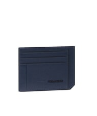 PIQUADRO W137 Porta carte di credito piatto in pelle blu - Portafogli Uomo - 2