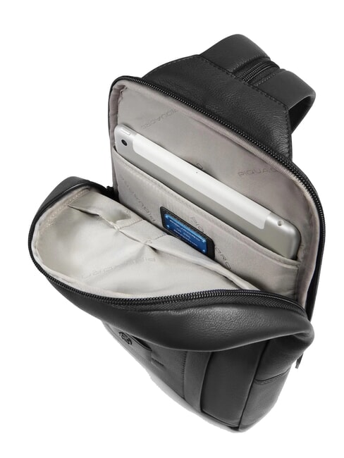 W137 Zainmo monospalla in pelle Nero - Zaini da lavoro porta PC