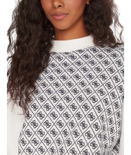 GUESS AUBREY Maglione relaxed fit 4g cream and blue - Maglie Donna - 3