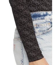 GUESS TEODORA Maglia girocollo manica lunga con strass jetbla - Maglie Donna - 4