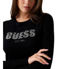 GUESS REYNA LOGO Maglione girocollo con applicazioni jetbla - Maglie Donna - 3